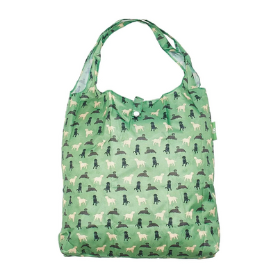Eco Chic Green Lightweight Foldable Reusable Shopping Bag Labradors mulveys.ie nationwide shipping