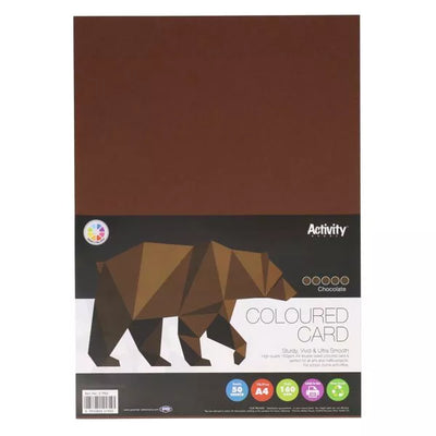 PREMIER ACTIVITY A4 160GSM CARD 50 SHEETS - CHOCOLATE mulveys.ie nationwide shipping