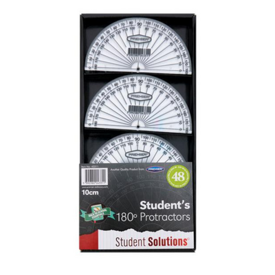 Student Solutions 180* Transparent Protractor 10cm  www.mulveys.ie Nationwide Shipping