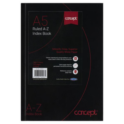 Concept A5 192pg Hardcover A-z Index Book mulveys.ie nationwide shipping