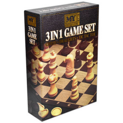3 In 1 Chess, Draughts and Tic Tac Toe Game Set mulveys.ie nationwide shipping