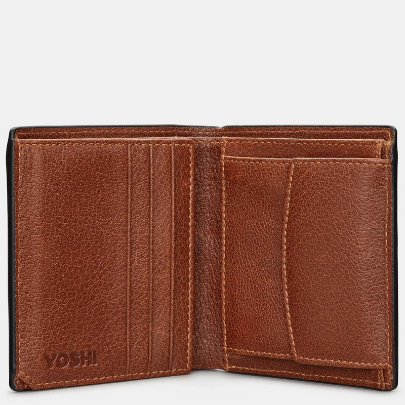 TWO FOLD BROWN LEATHER COIN POCKET WALLET mulveys.ie nationwide shipping