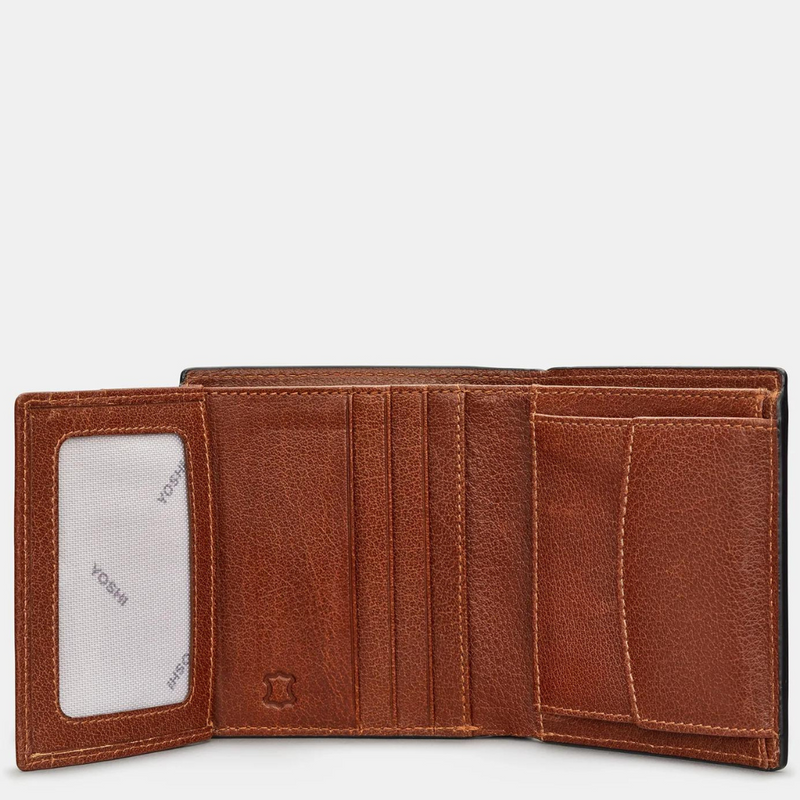 TWO FOLD BROWN LEATHER COIN POCKET WALLET mulveys.ie nationwide shipping
