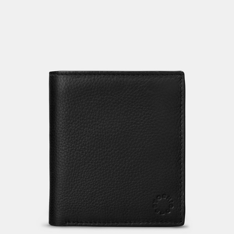 TWO FOLD BLACK LEATHER COIN POCKET WALLET mulveys.ie nationwide shipping