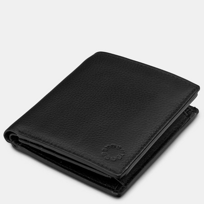 TWO FOLD BLACK LEATHER COIN POCKET WALLET mulveys.ie nationwide shipping