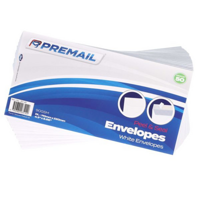 Pkt.50 Dl Peel & Seal Envelopes - White mulveys.ie nationwide shipping