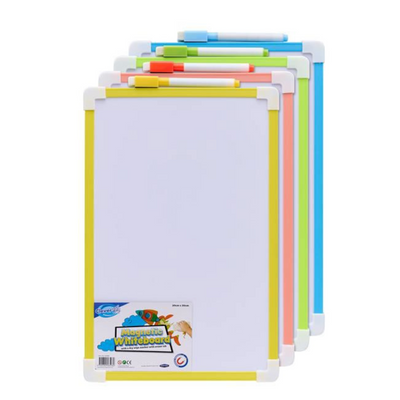 Clever Kidz Magnetic Dry Wipe Whiteboard - 4 Asst mulveys.ie nationwide shipping