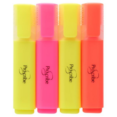 ProScribe Pkt.4 Highlighters - Asst mulveys.ie nationwide shipping