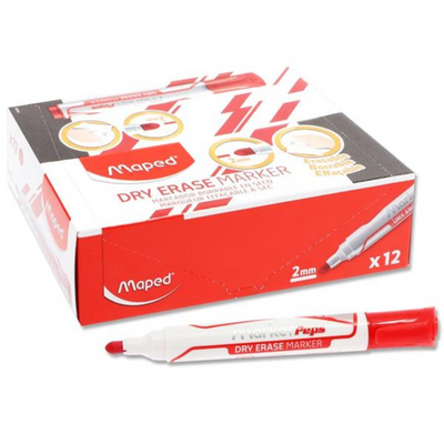 Maped Jumbo Bullet Tip Dry Erase Marker - Red mulveys.ie nationwide shipping