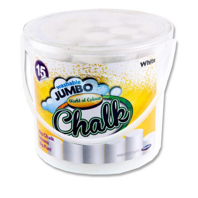 World Of Colour Bucket 15 Jumbo Sidewalk Chalk - White mulveys.ie nationwide shipping