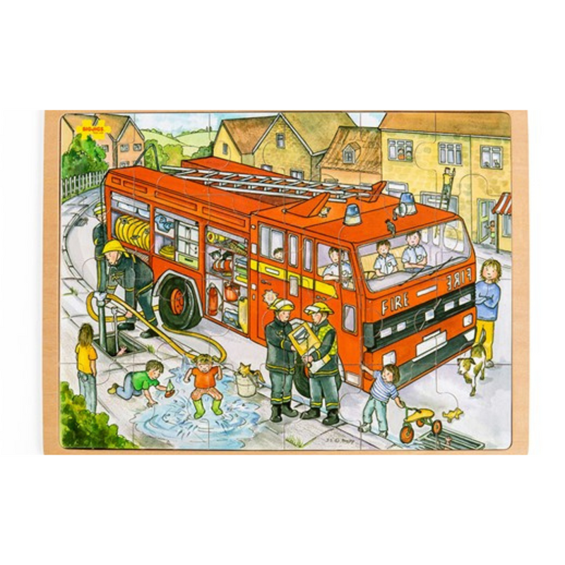Bigjigs Wooden Puzzle Fire Brigade - 24 pieces mulveys.ie nationwide shipping