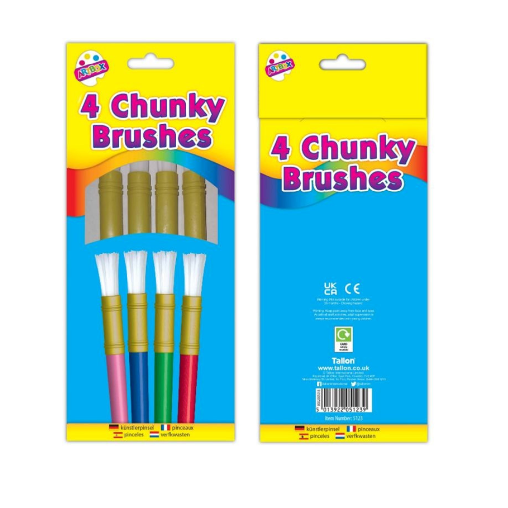 4 CHUNKY PAINT BRUSHES Mulveys.ie