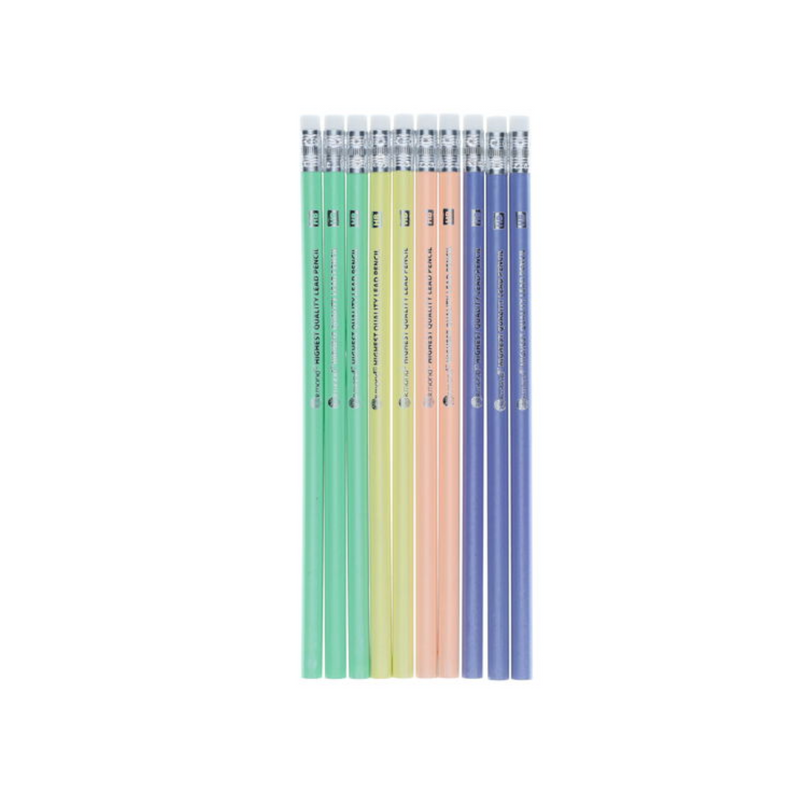 ORMOND 10 HB RUBBER TIPPED PENCILS - PEARL. Mulveys.ie
