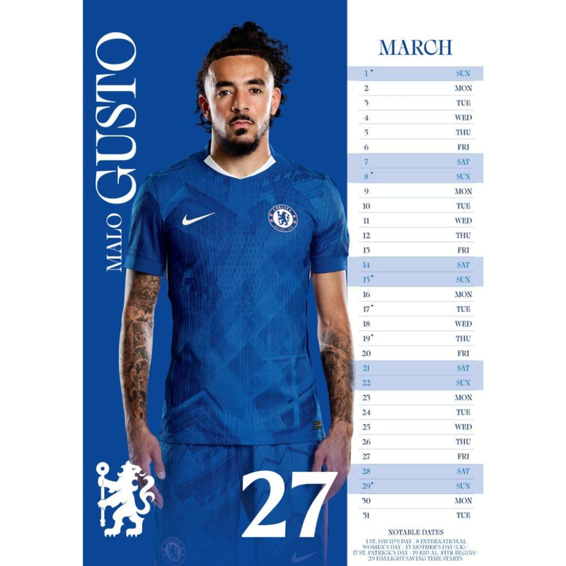 2026 CALENDAR CHELSEA FC MEN&