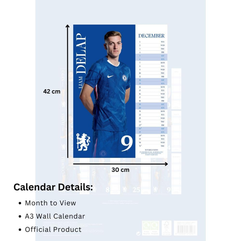 2026 CALENDAR CHELSEA FC MEN&