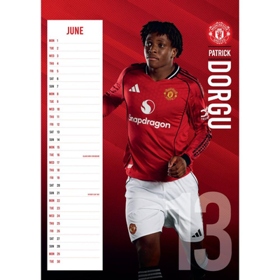2026 CALENDAR MANCHESTER UNITED FC MONTH TO VIEW A3 WALL CALENDAR