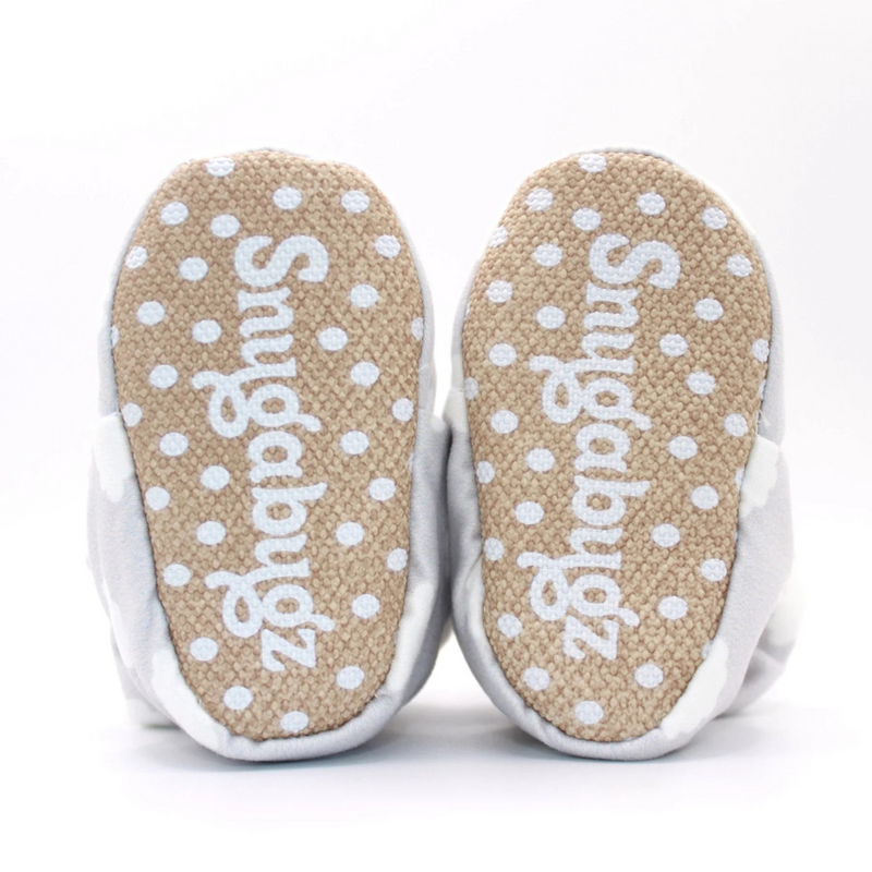 Grey Neutral - Stay On Baby Booties With Non-Slip Soles | Snugabugz