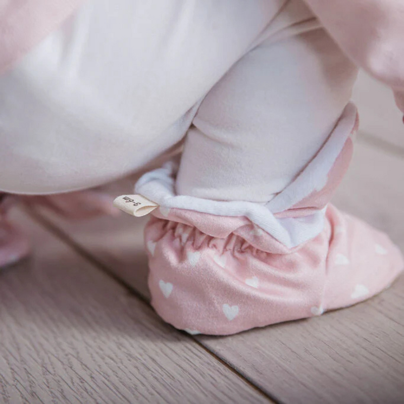 Snugabugz Pink - Baby Booties That Stay-On With Non-Slip Soles
