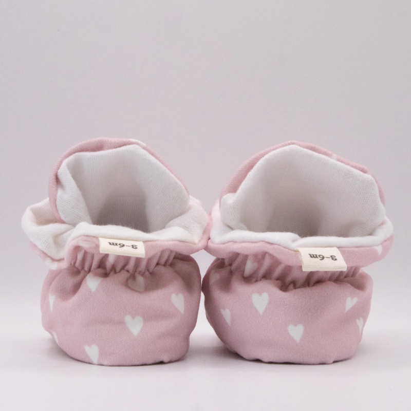 Snugabugz Pink - Baby Booties That Stay-On With Non-Slip Soles