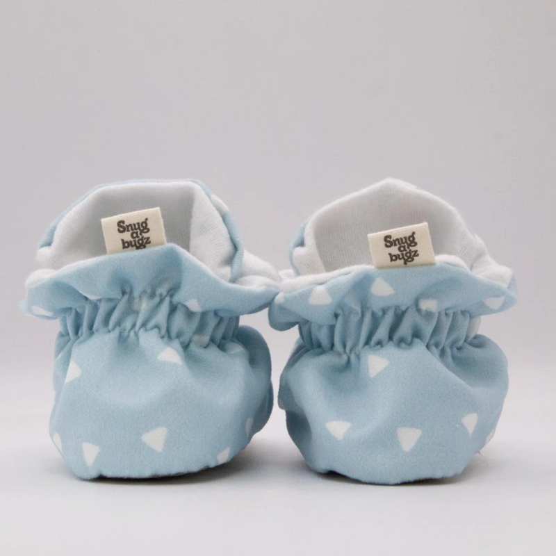 Snugabugz Blue - Stay On Baby Booties With Non-Slip Soles