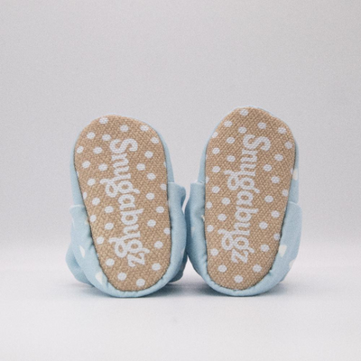Snugabugz Blue - Stay On Baby Booties With Non-Slip Soles