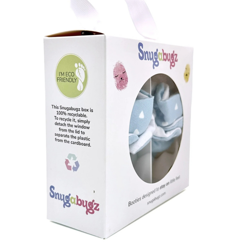 Snugabugz Blue - Stay On Baby Booties With Non-Slip Soles