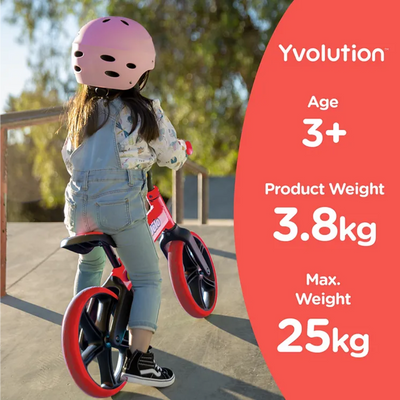 Yvolution Velo Senior Red Balance Bike  Adjustable
