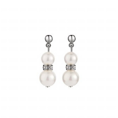 Newbridge Silverware Pearl with Crystal Drop Earrings