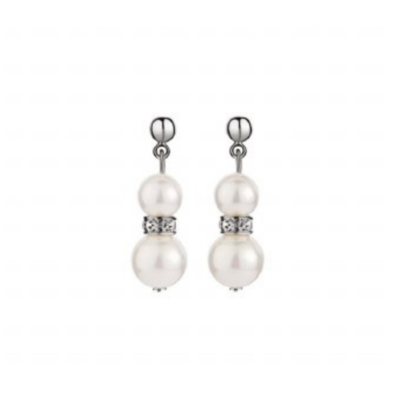 Newbridge Silverware Pearl with Crystal Drop Earrings