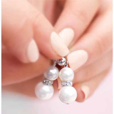 Newbridge Silverware Pearl with Crystal Drop Earrings