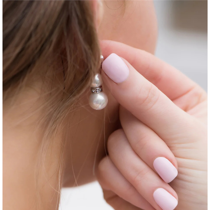Newbridge Silverware Pearl with Crystal Drop Earrings