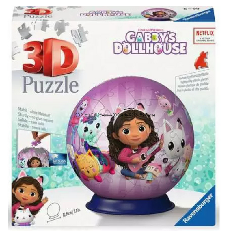3D Puzzle Ball Gabby’s Dollhouse - 72 Pieces