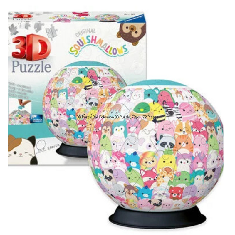 3D Squishmallows Globe 72 Piece Jigsaw Puzzle