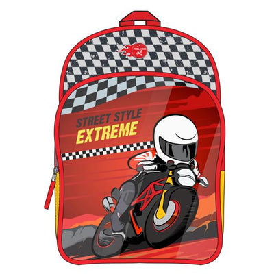 BOYS RED BIKER BACK PACK MULVEYS.IE