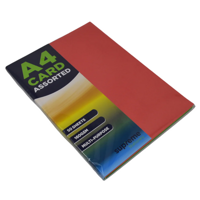 A4 Coloured Card 50 Pack Assorted mulveys.ie nationwide shipping