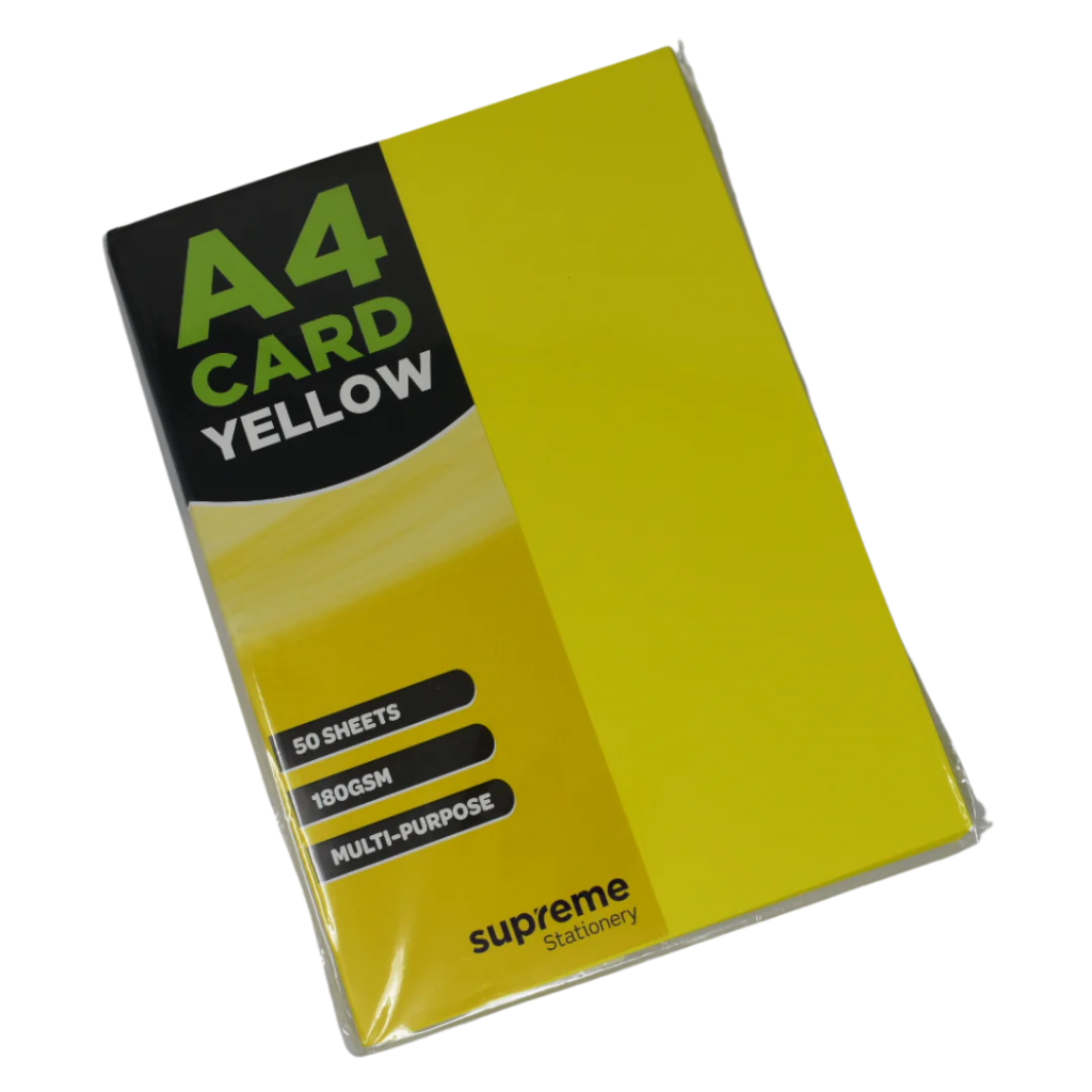 A4 Yellow Card 50 Sheets – Mulveys.ie