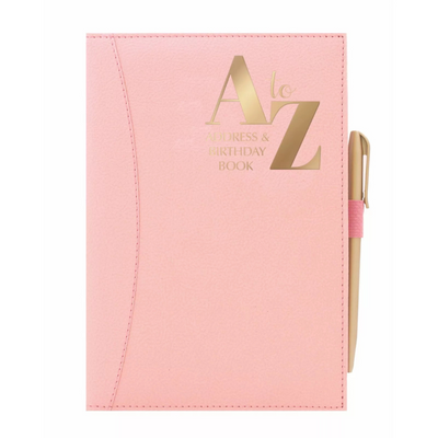 A5 Blush  A-Z Address Book with Pen   mulveys.ie nationwide shipping
