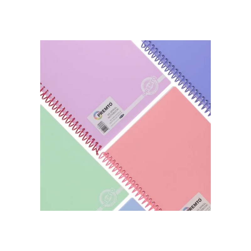 PREMTO PASTEL A5 160pg SPIRAL NOTEBOOK