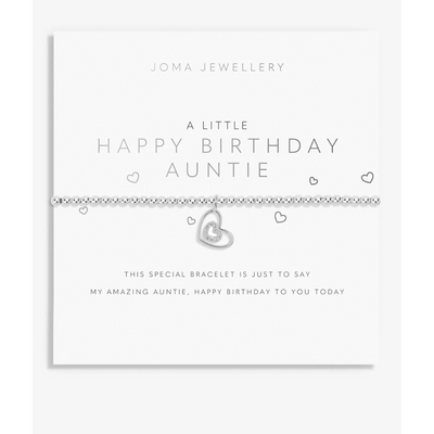 A Little Happy Birthday Auntie Silver Plated Bracelet  mulveys.ie nationwide shipping