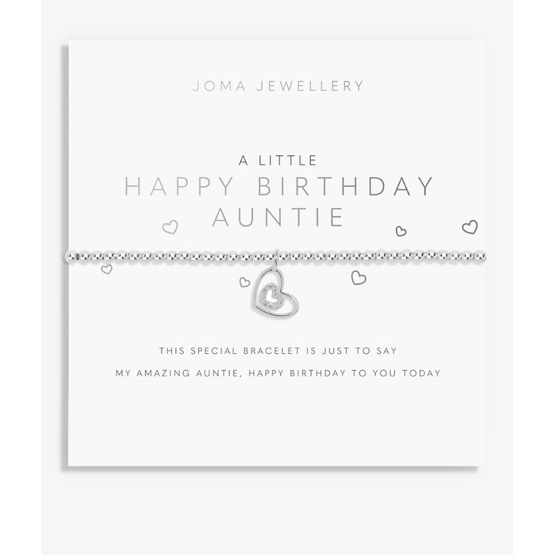 A Little Happy Birthday Auntie Silver Plated Bracelet  mulveys.ie nationwide shipping
