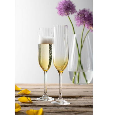ERNE CHAMPAGNE FLUTE PAIR AMBER - GALWAY CRYSTAL MULVLEYS.IE NATIONWIDE SHIPPING