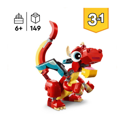 LEGO 31145 Creator 3in1 Red Dragon Toy with Animal Figures mulveys.ie nationwide shipping