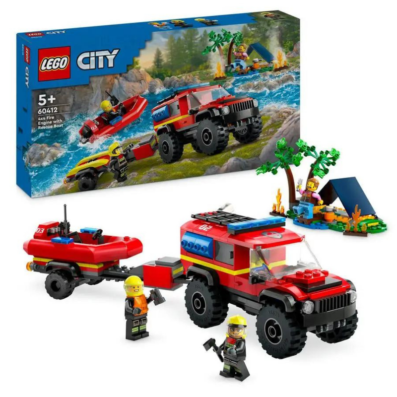 LEGO® 4x4 Fire Truck with Rescue Boat