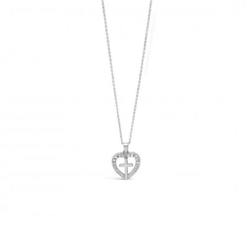 Absolute Kids Collection HCP200 Silver Heart With Cross Pendant And Chain mulveys.ie nationwide shipping