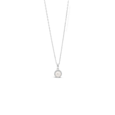 Absolute Kids Collection HCP223 Silver Pearl With Cubic Zirconia Surround Pendant And Chain mulveys.ie nationwide shipping
