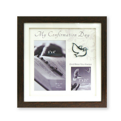 Confirmation Photo Frame/Brown Finish/Symbolic mulveys.ie nationwide shipping