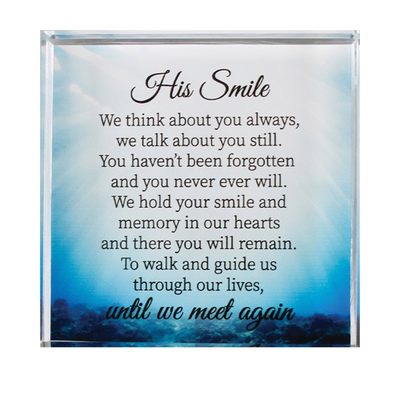 His Smile Glass Block Paperweight mulveys.ie nationwide shipping