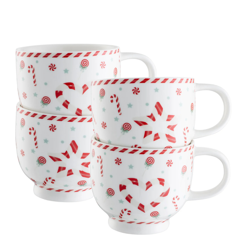Belleek Living Peppermint Set of 4 Mugs