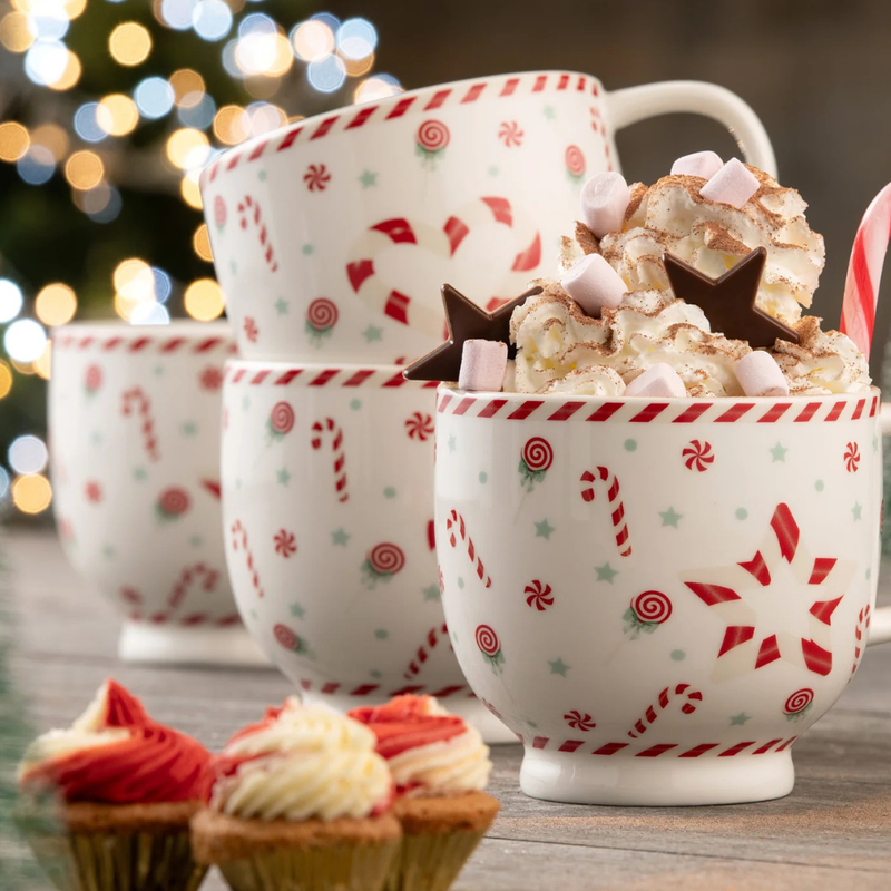 Belleek Living Peppermint Set of 4 Mugs