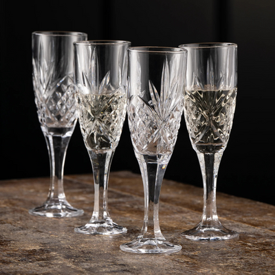 Galway Crystal  Inisheer Flute Set of 4 mulveys.ie nationwide shipping